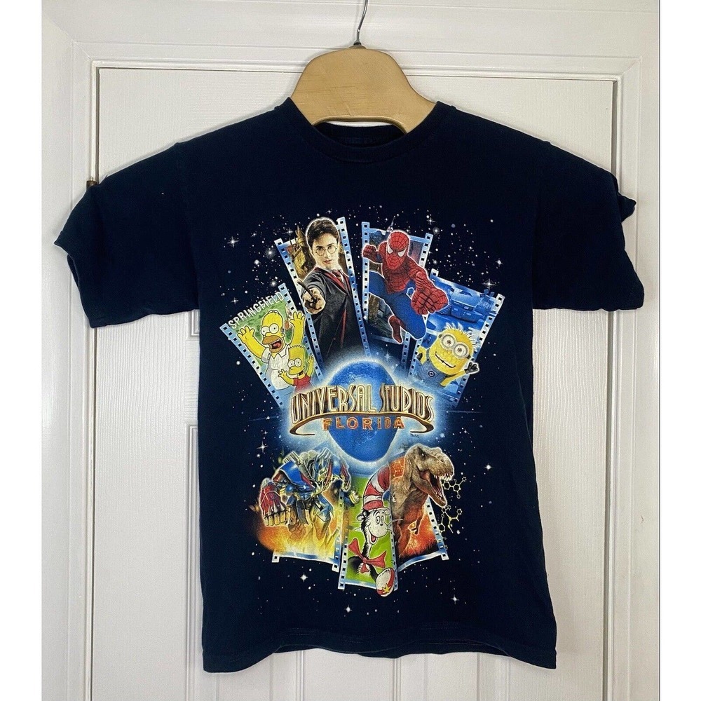 Universal Studios Unisex Short Sleeve T-Shirt Blue Medium Simpsons Harry Potter